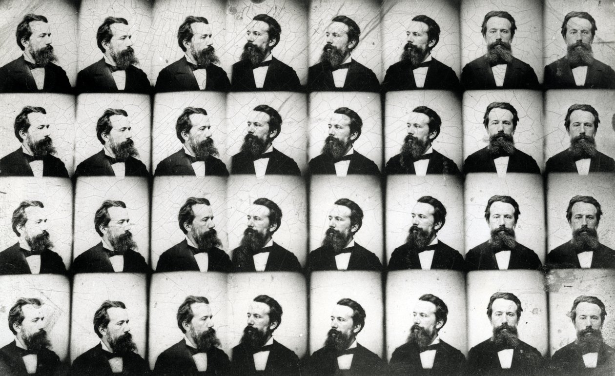 Mehrfachporträts eines Mannes (Ferrotypie) von French Photographer