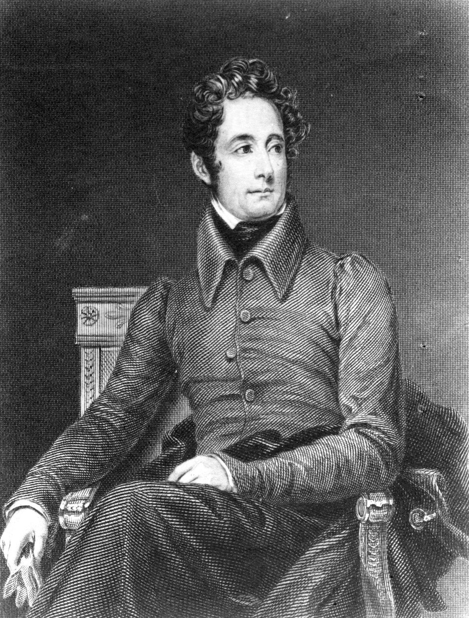 Alphonse de Lamartine von French School