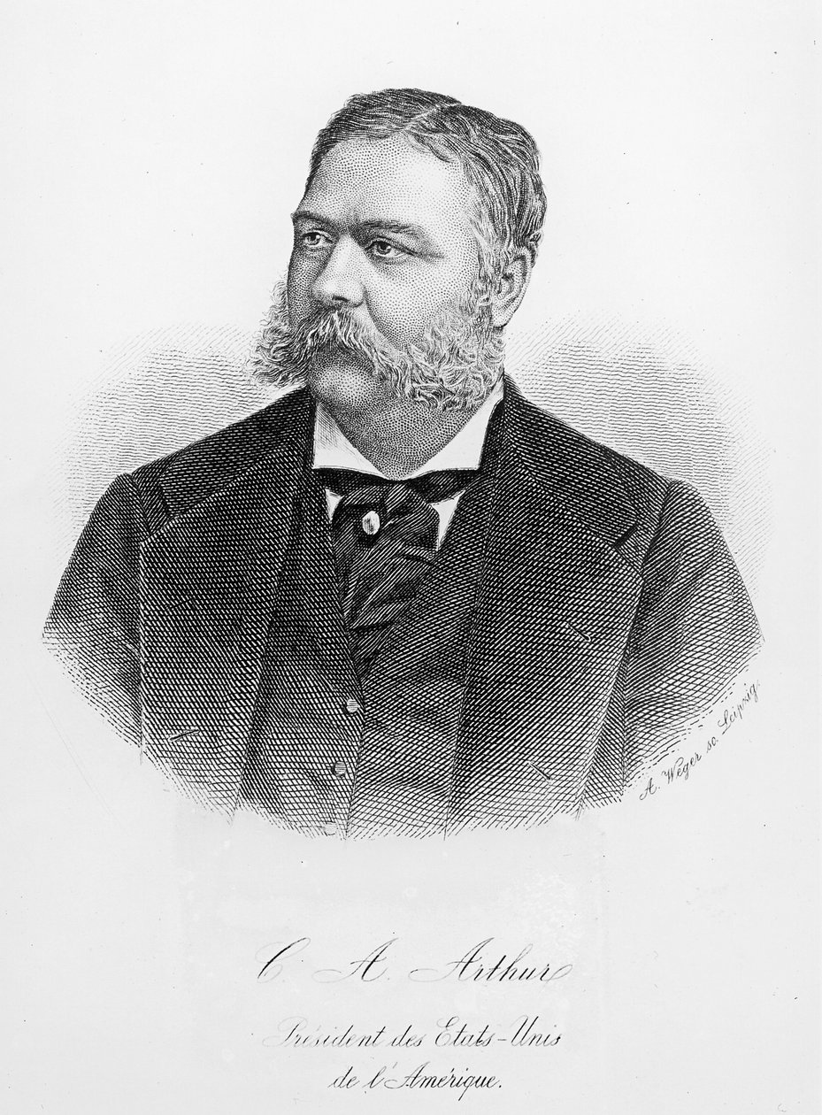 Chester Alan Arthur (1829-86), graviert von A. Weger von French School
