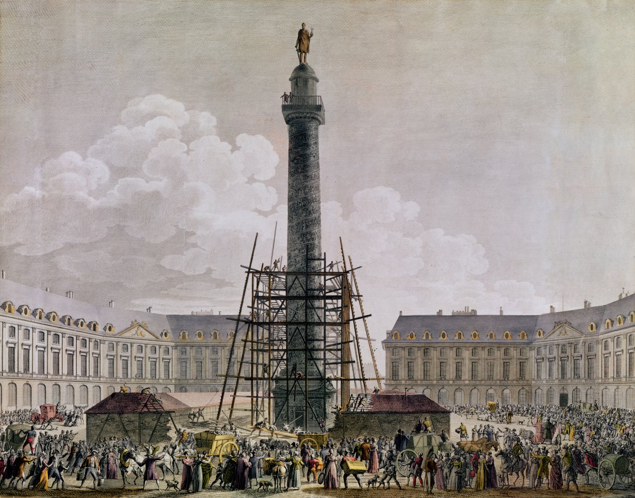 Bau der Vendôme-Säule in 1803-10 von French School