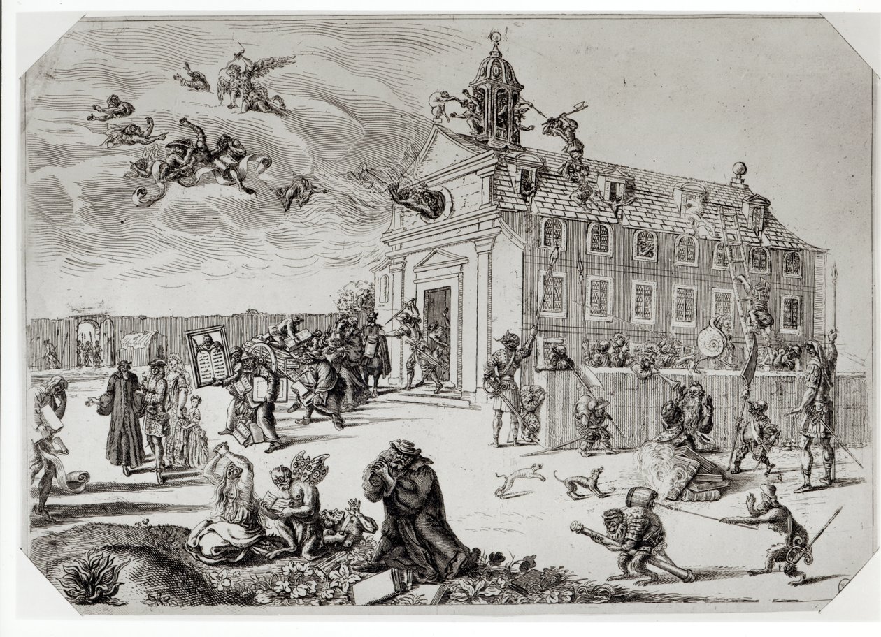 Feuer im Tempel von Charenton, um 1685 von French School