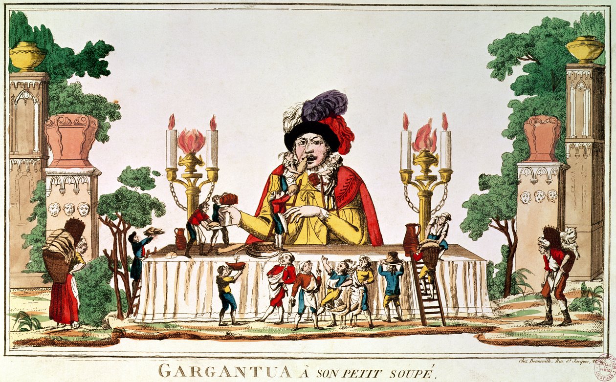 Gargantua bei seinem kleinen Abendessen, ca. 1800 von French School