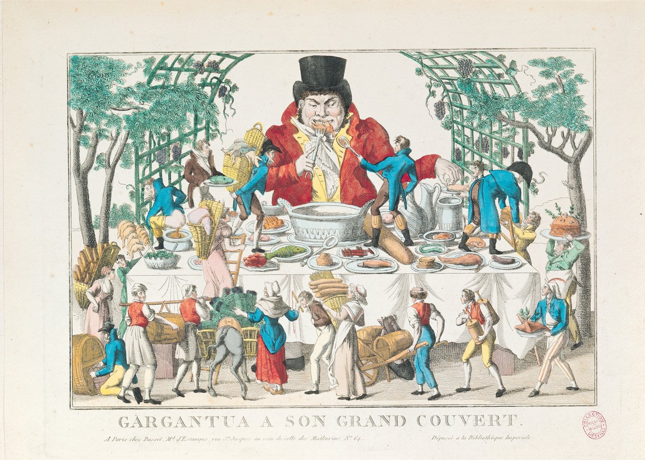 Gargantua an seinem Tisch von French School
