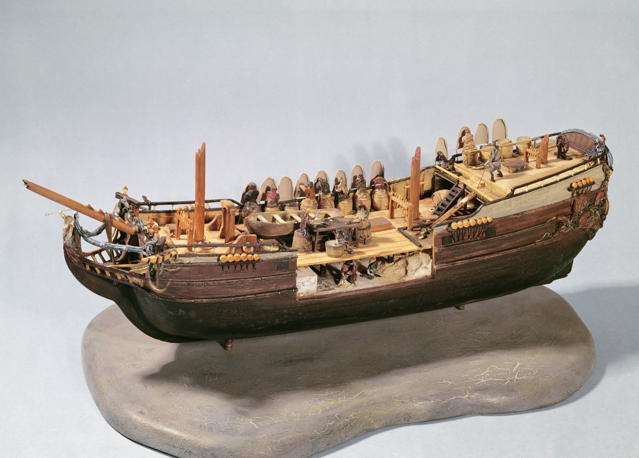 Modell eines Fischerbootes von French School