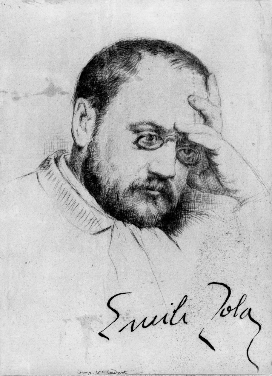 Porträt von Emile Zola (1840-1902) von French School