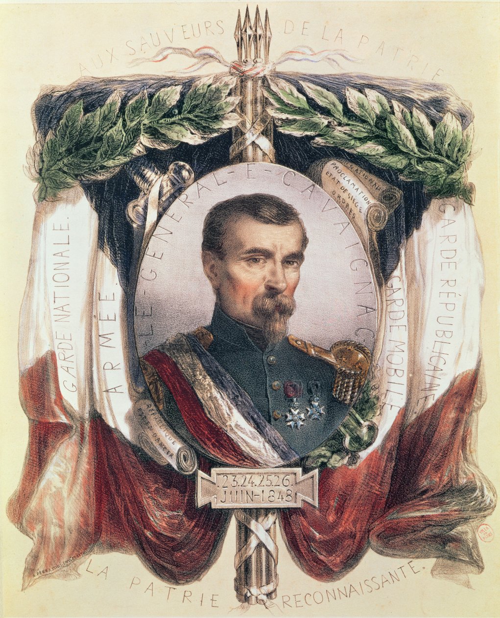 Porträt von General Louis Eugene Cavaignac (1802-57) von French School