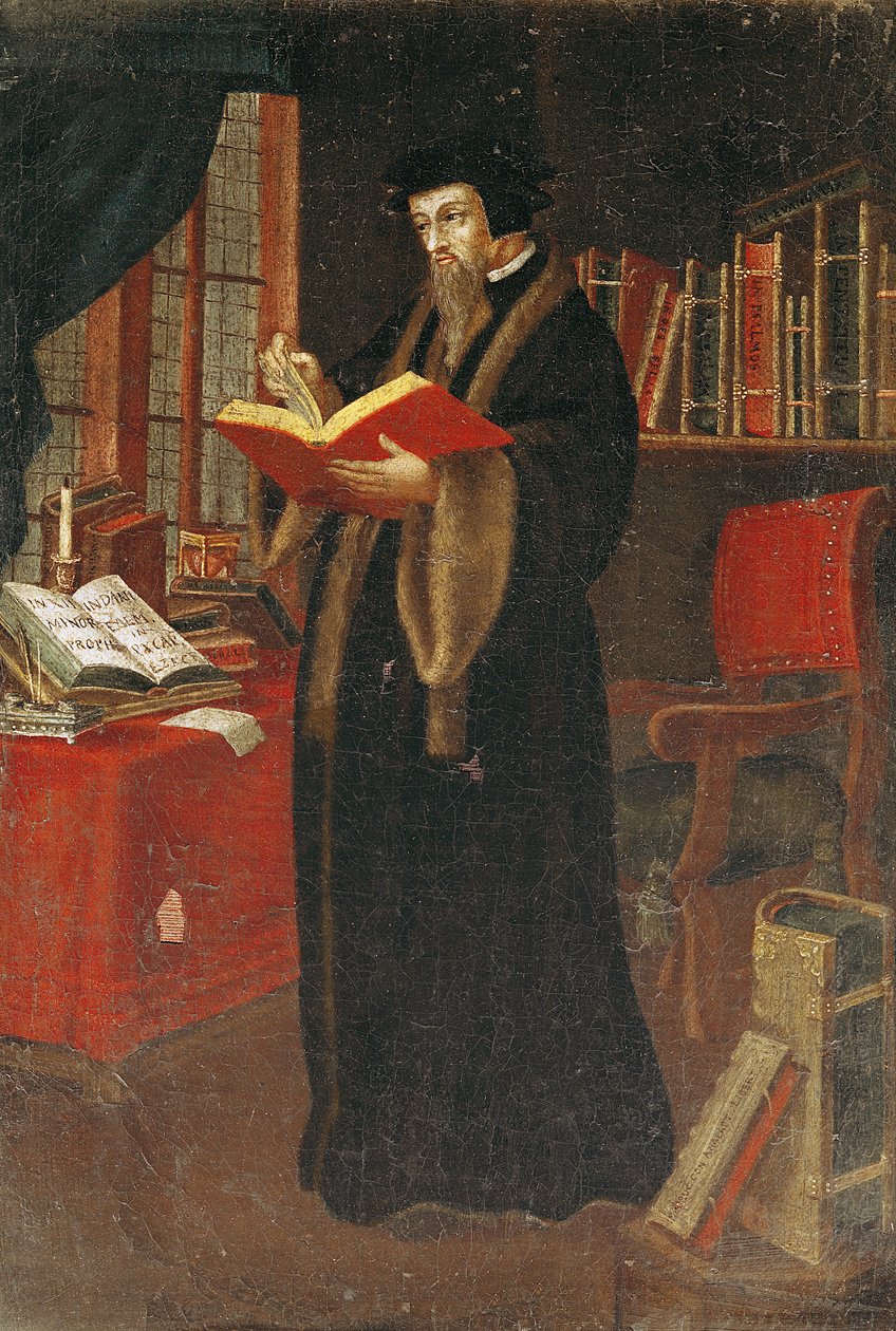 Porträt von John Calvin (1509-64), französischer Theologe und Reformator von French School