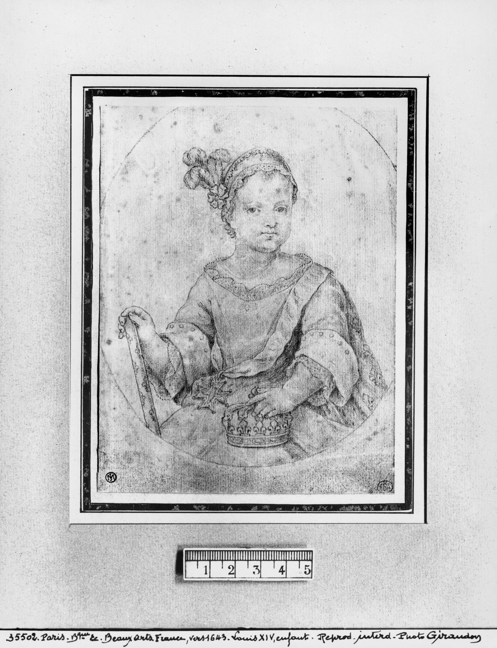 Porträt von Ludwig XIV. als Kind von French School