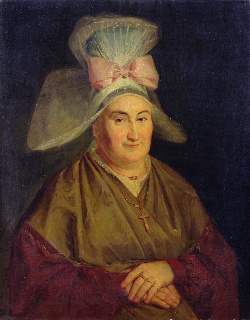 Porträt einer Frau mit einer Normandiehaube von French School