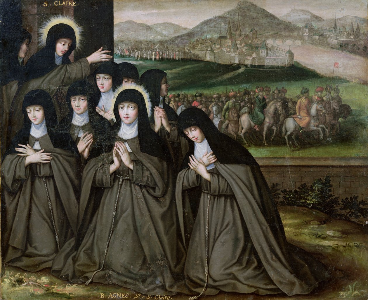 St. Klara mit ihrer Schwester Agnes und Nonnen von French School