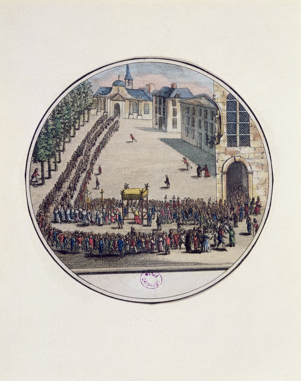 Das Allerheiligste wird bei der Eröffnung der Generalstände in Versailles in Prozession getragen, 5. Mai 1789 (Farbstich) von French School