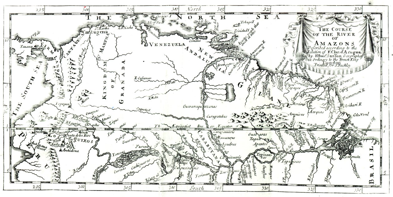 Der Verlauf des Amazonas, 1698 von French School
