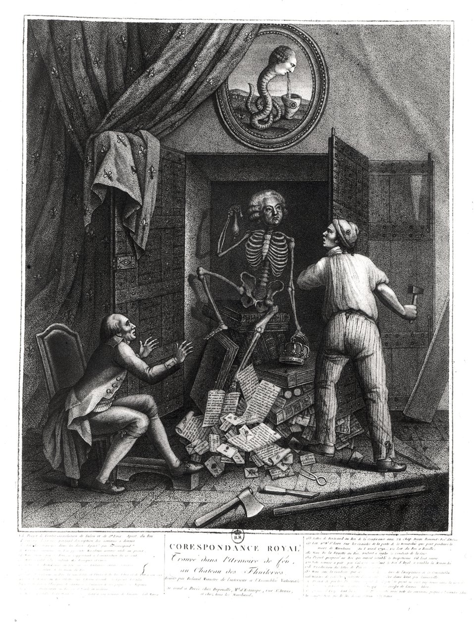 Die Entdeckung der königlichen Korrespondenz in den Tuilerien von French School