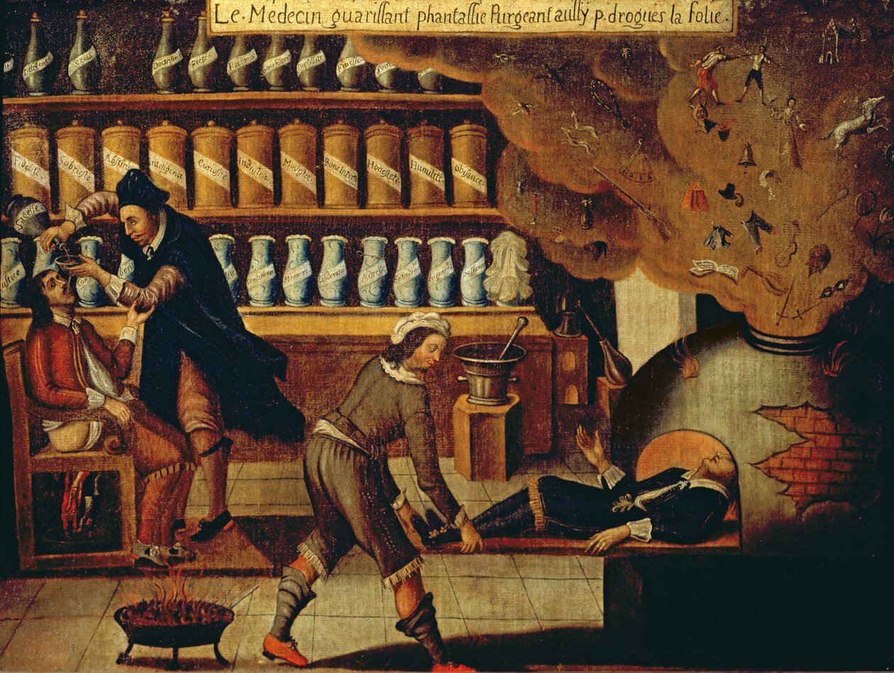 Die Werkstatt des Apothekers von French School