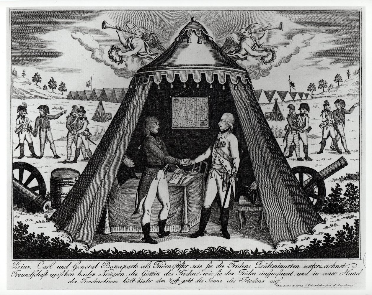 Der Vertrag von Campo Formio, 18. Oktober 1797 von French School
