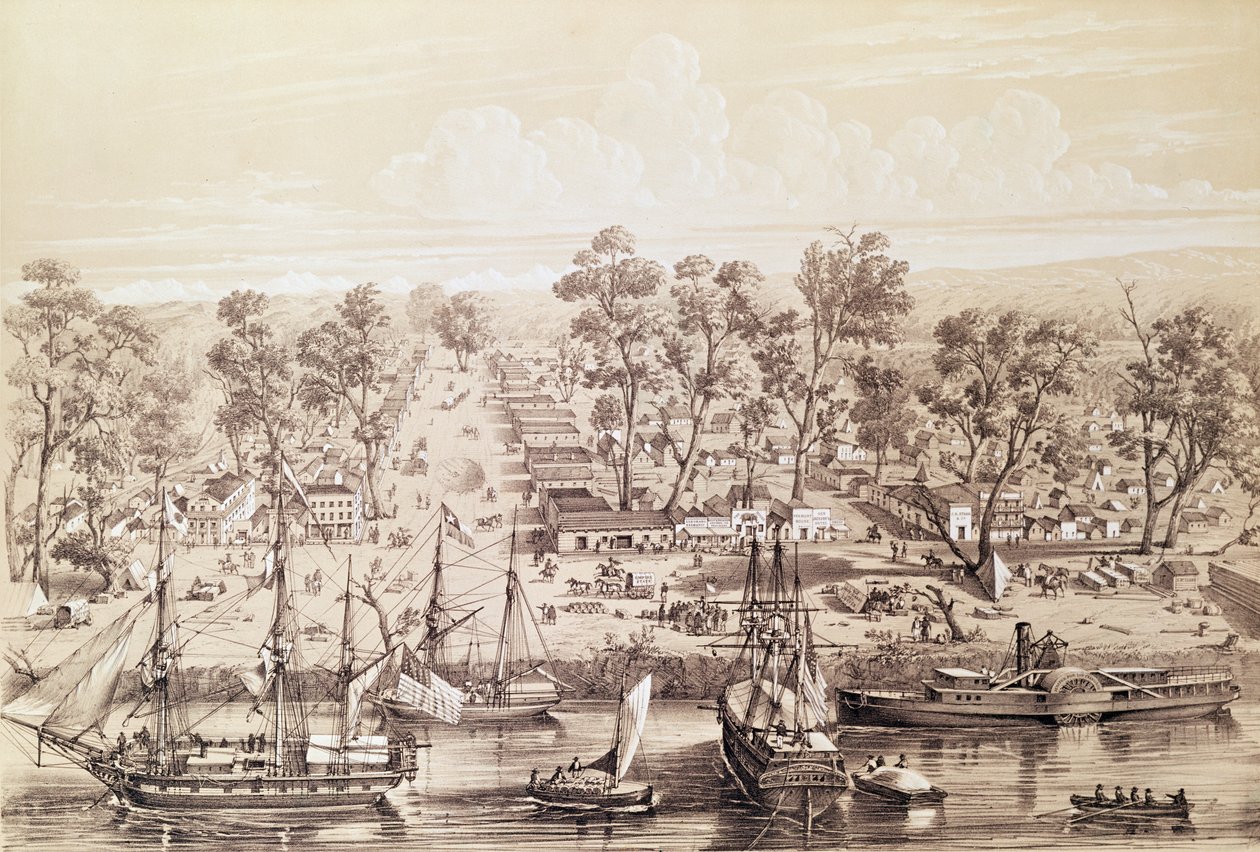 Stadt Sacramento, 1820 von French School