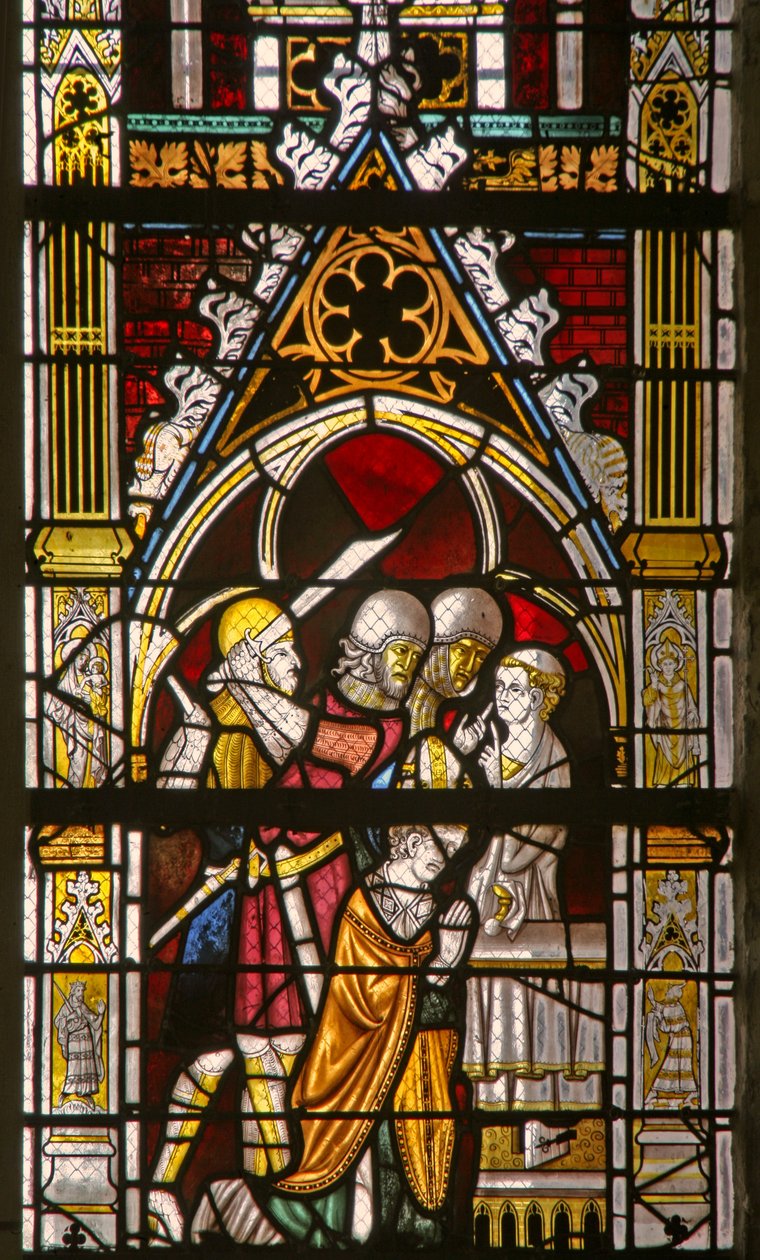 Fenster w19, das das Martyrium von St. Thomas Becket darstellt (Buntglas) von French School