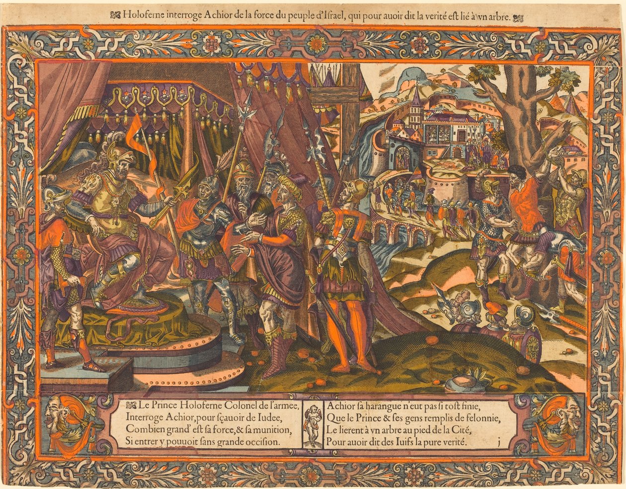 Holofernes verhört Achior von French 16th Century