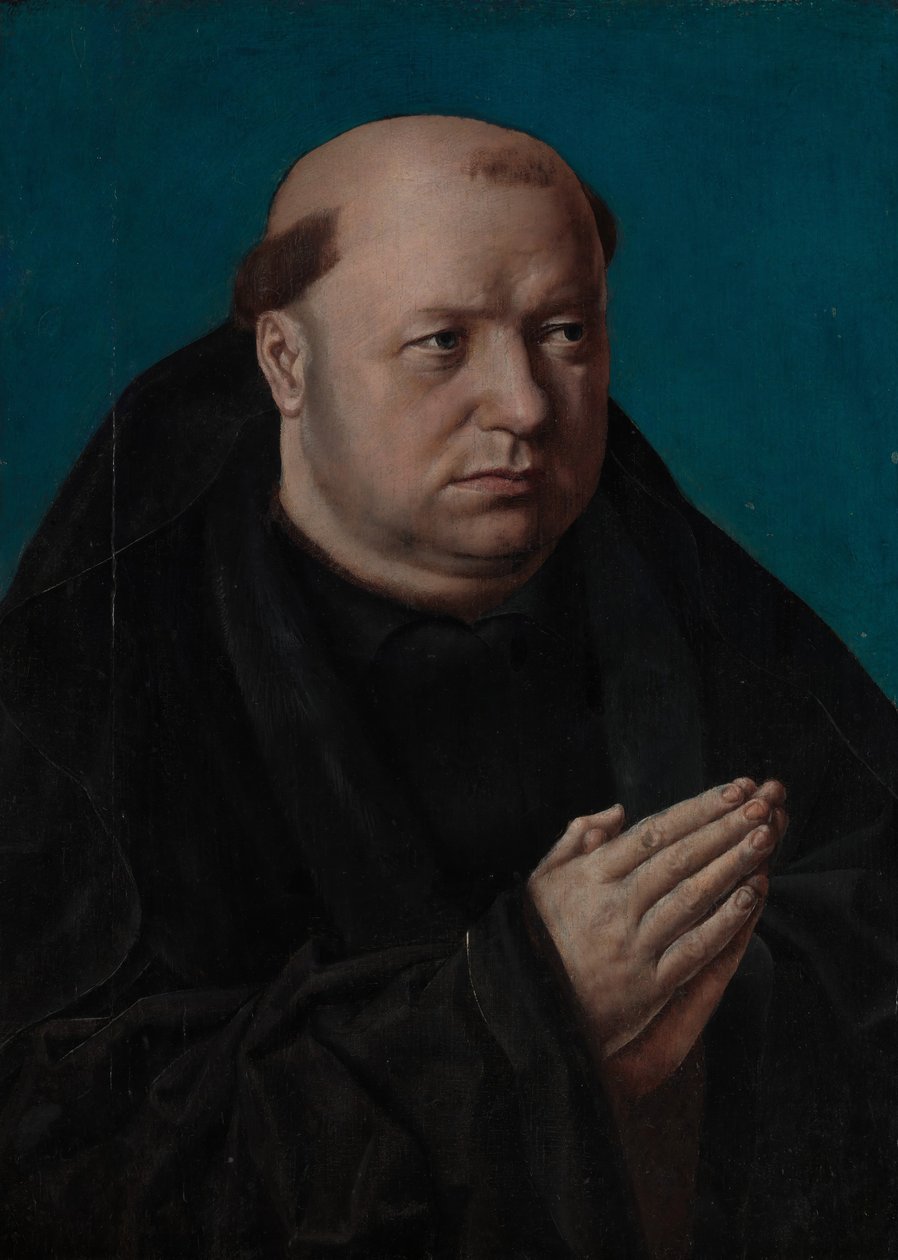 Porträt eines betenden Mönchs von French Painter