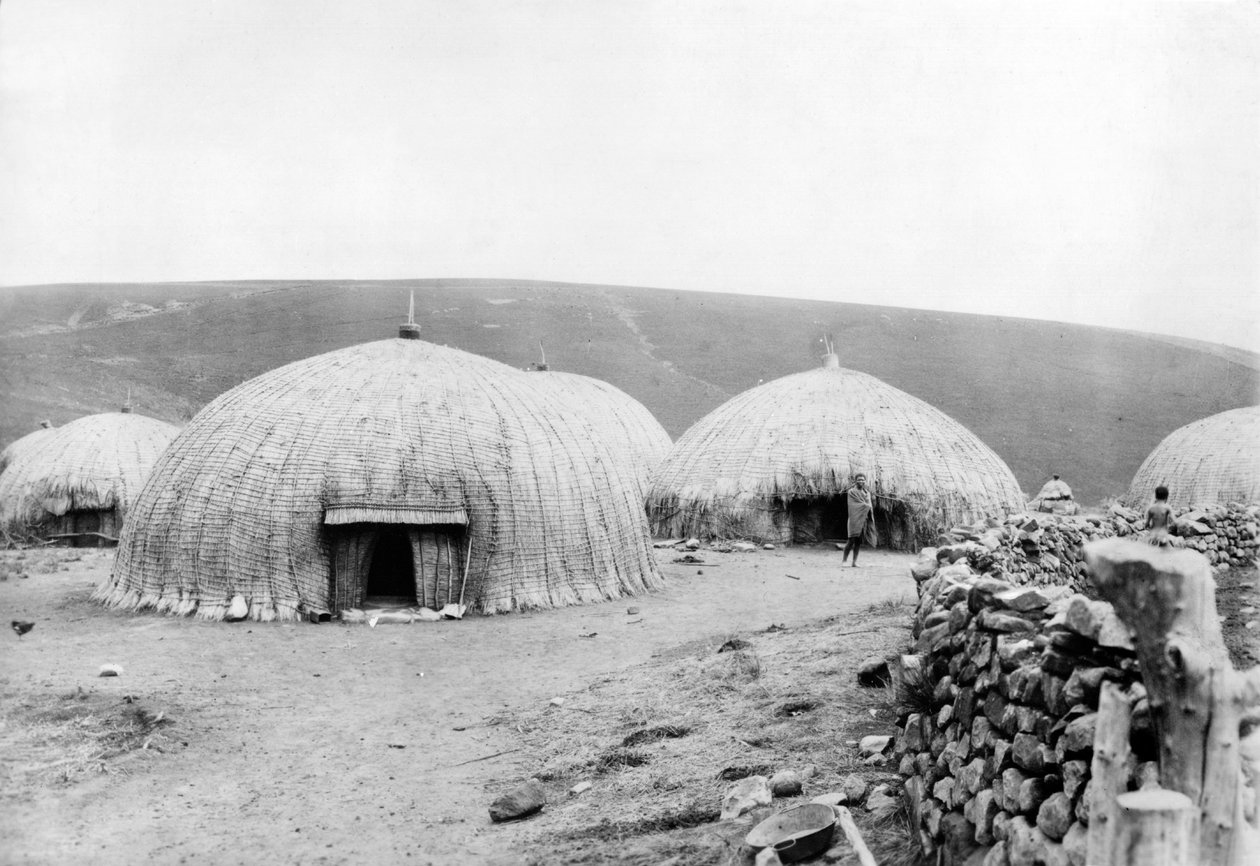 Kaffir-Hütten, Südafrika, ca. 1914 von French Photographer