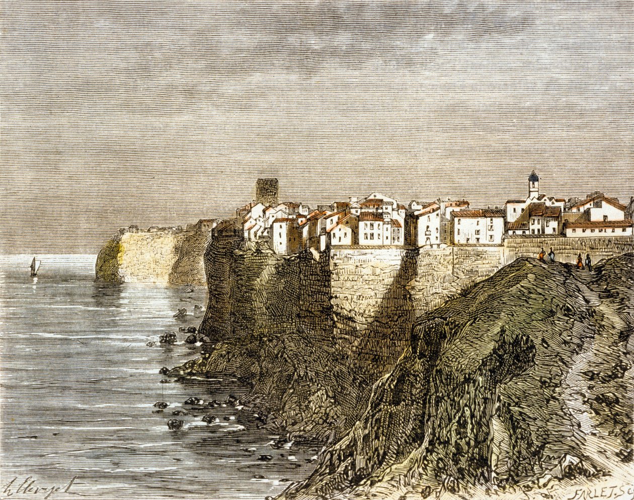 Bonifacio, Korsika (Farbstich) von French School