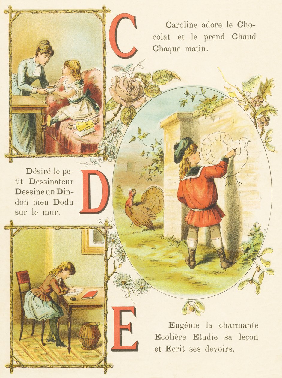 C D E: Schokolade, Zeichner, Truthahn von French School