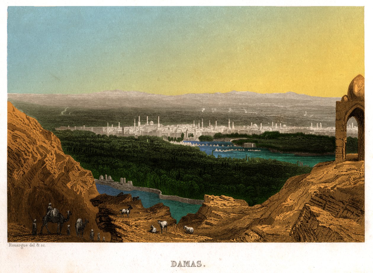 Damaskus in Syrien (Stich, ca. 1850) von French School