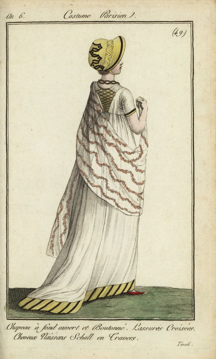 Modische Frau in den Tivoli-Gärten von French School