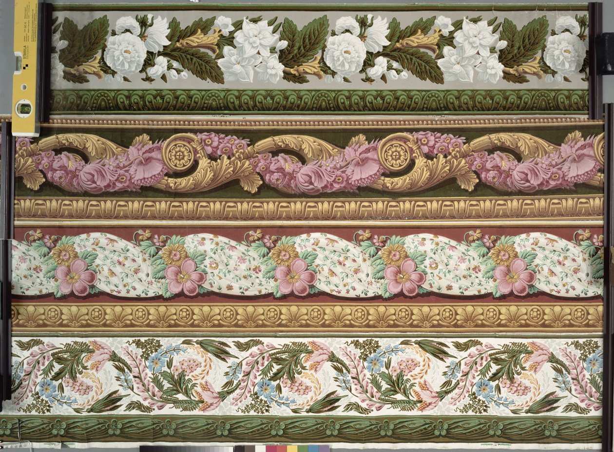 Vier Tapetenbordüren-Designs von French School