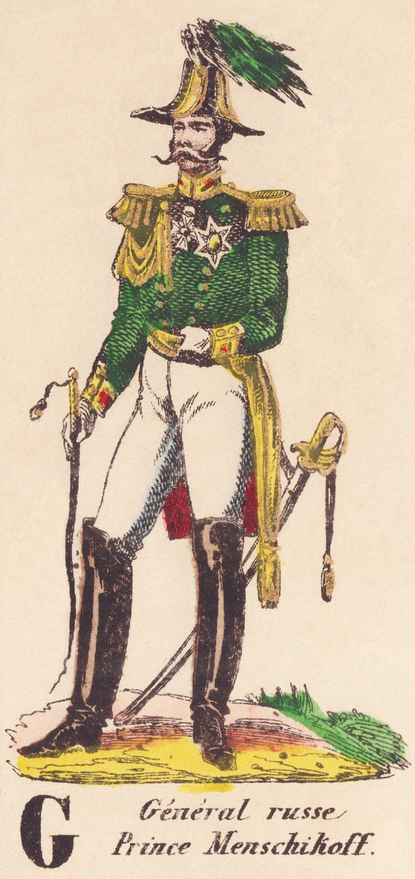G: Russischer General, Prinz Menschikoff (1787-1869) von French School