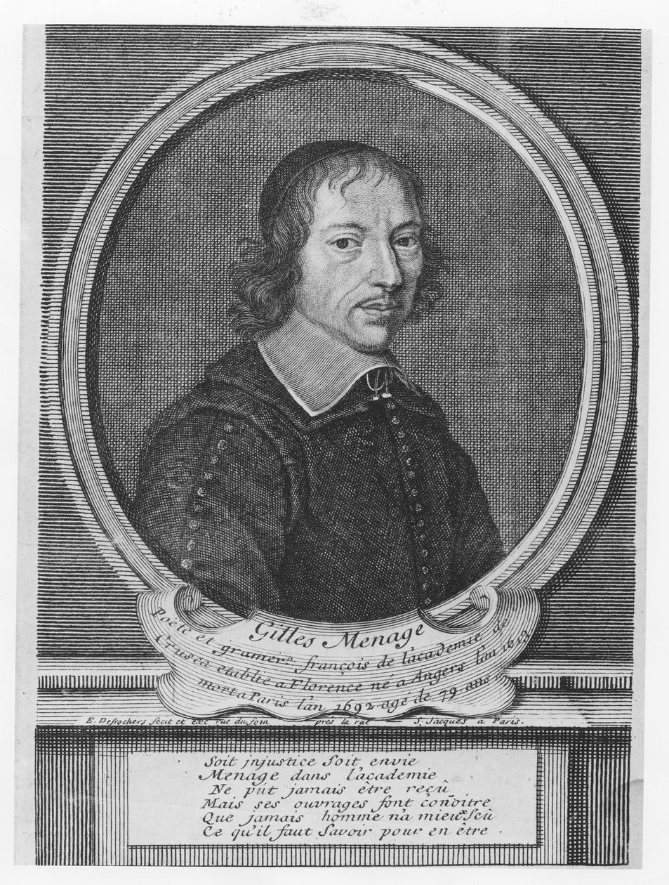 Gilles Ménage (Gravur) von French School