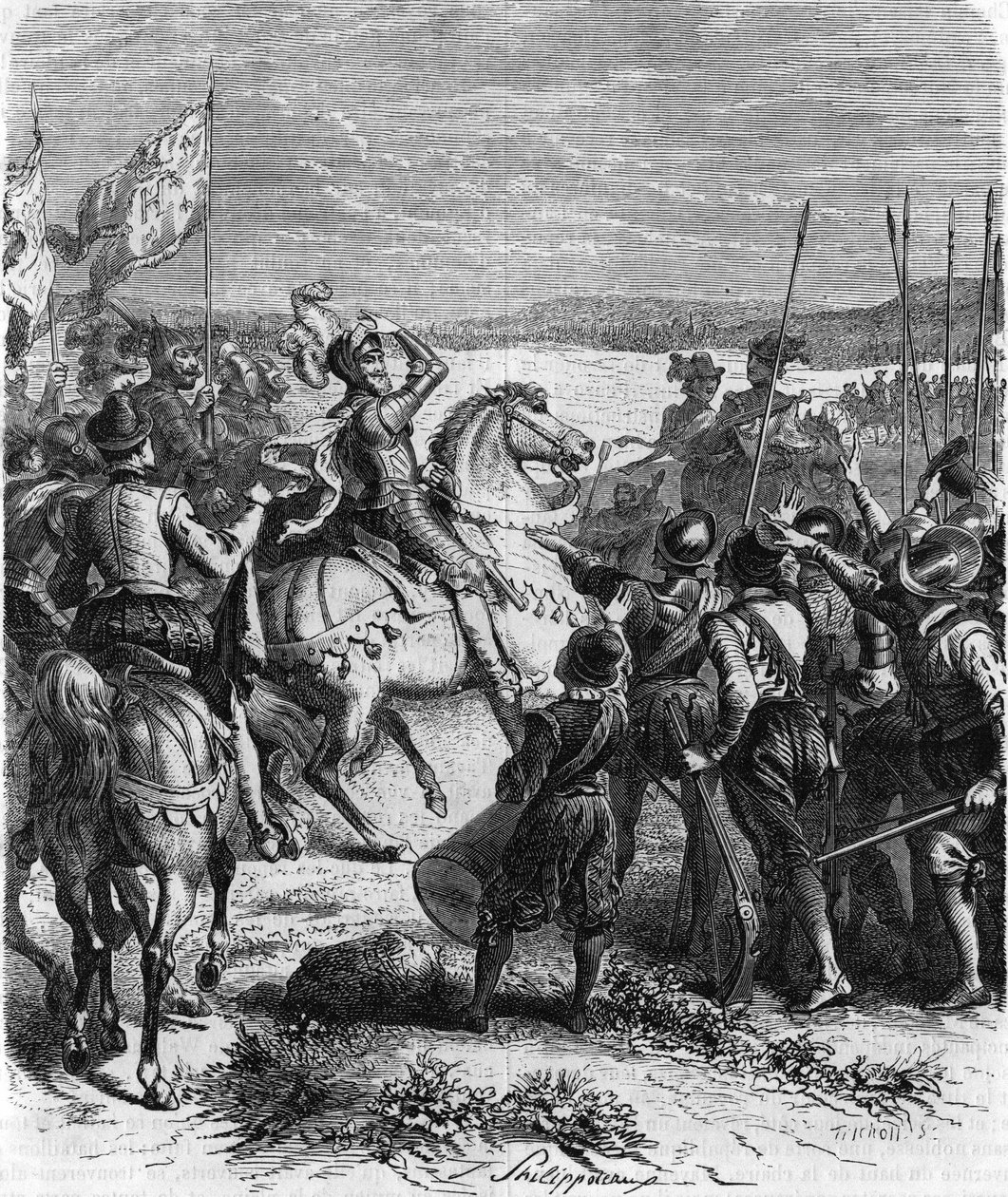 Henri IV in Ivry, 14. März. von French School