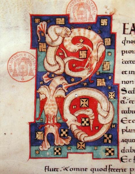 Historiierte Initiale, aus einer lateinischen Bibel von French School