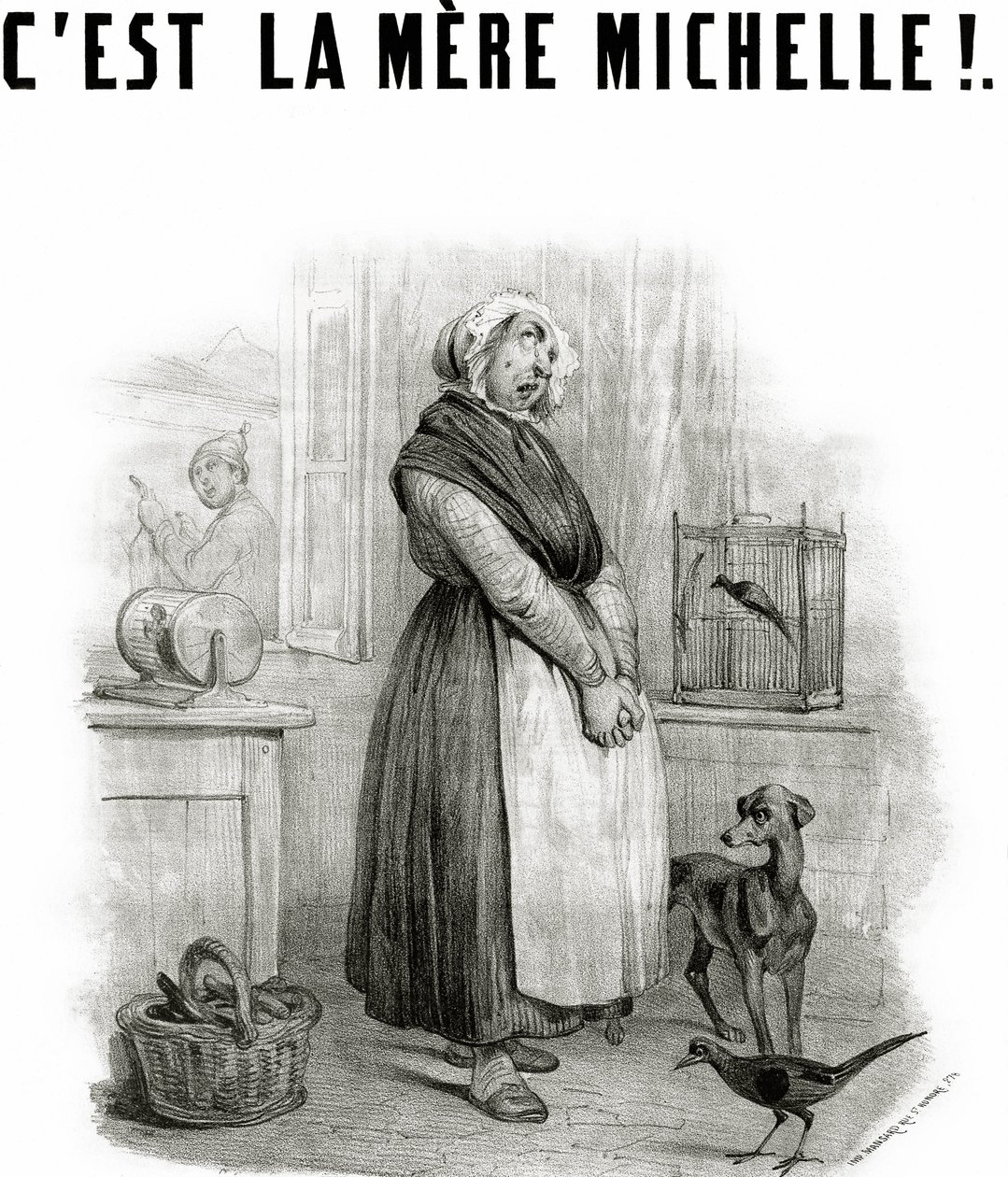 Es ist Mutter Michelle!... komisches Lied, Lithografie von French School