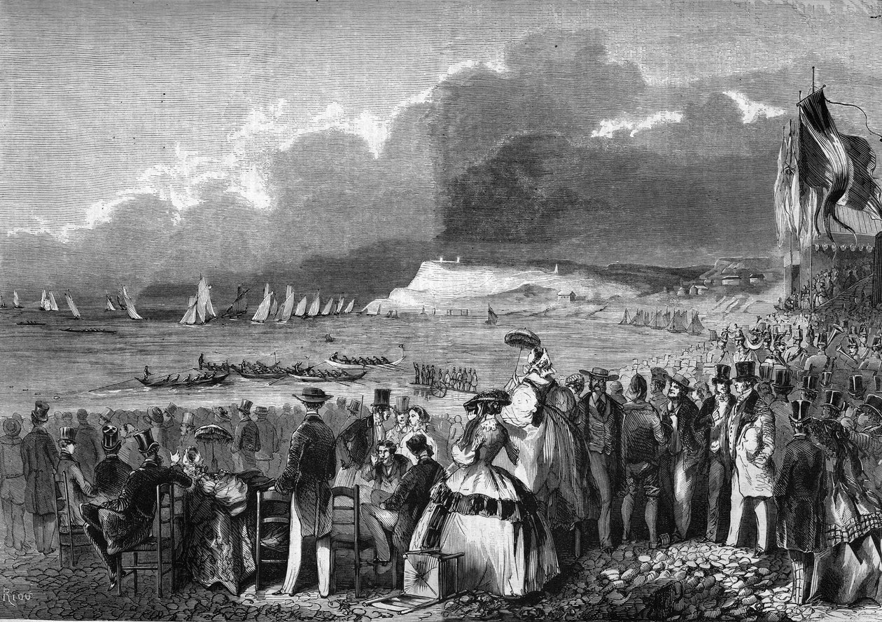 Die Regatten von Le Havre im Jahr 1857. von French School