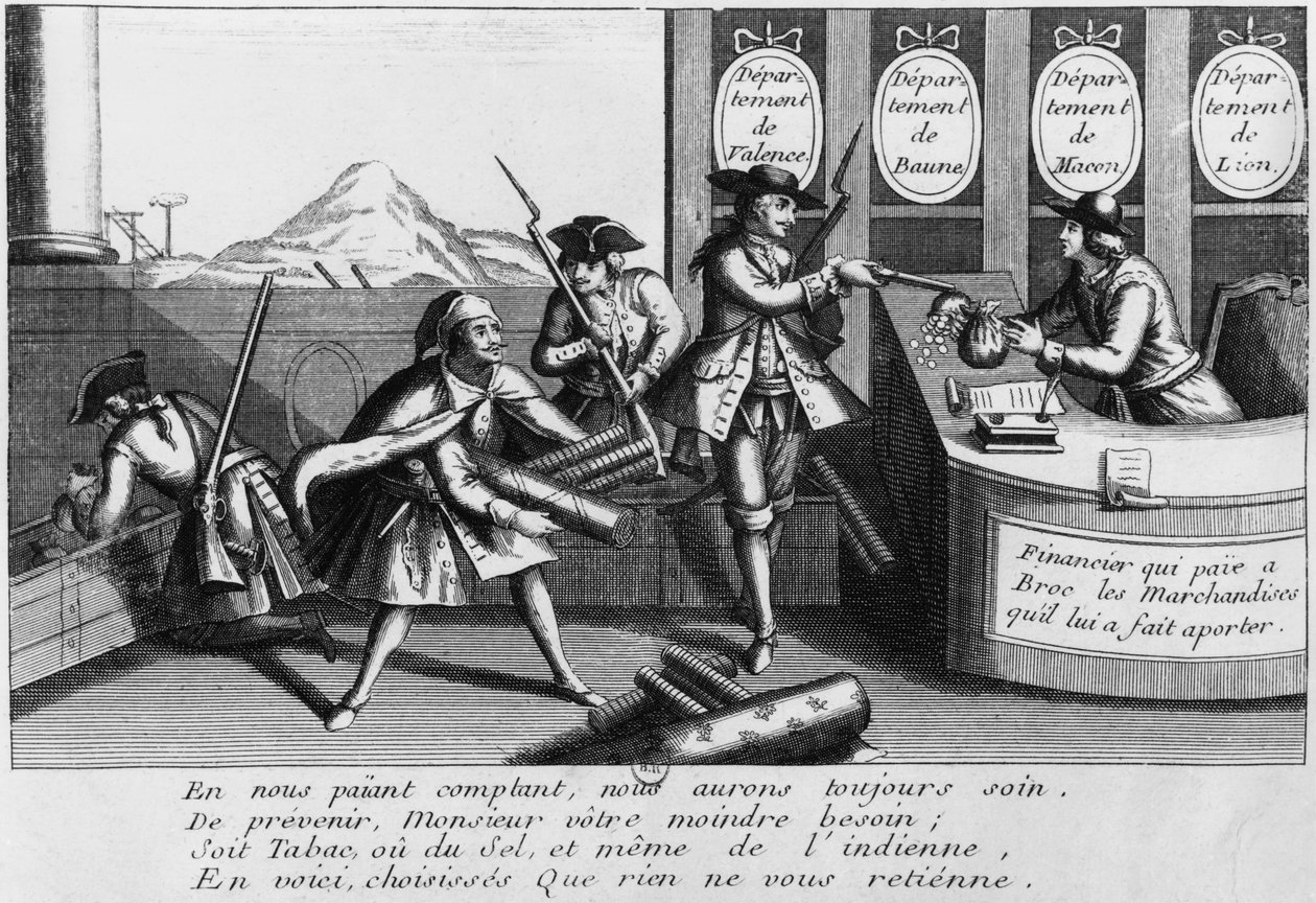 Louis Mandrin (1724-55) beim Angriff von French School