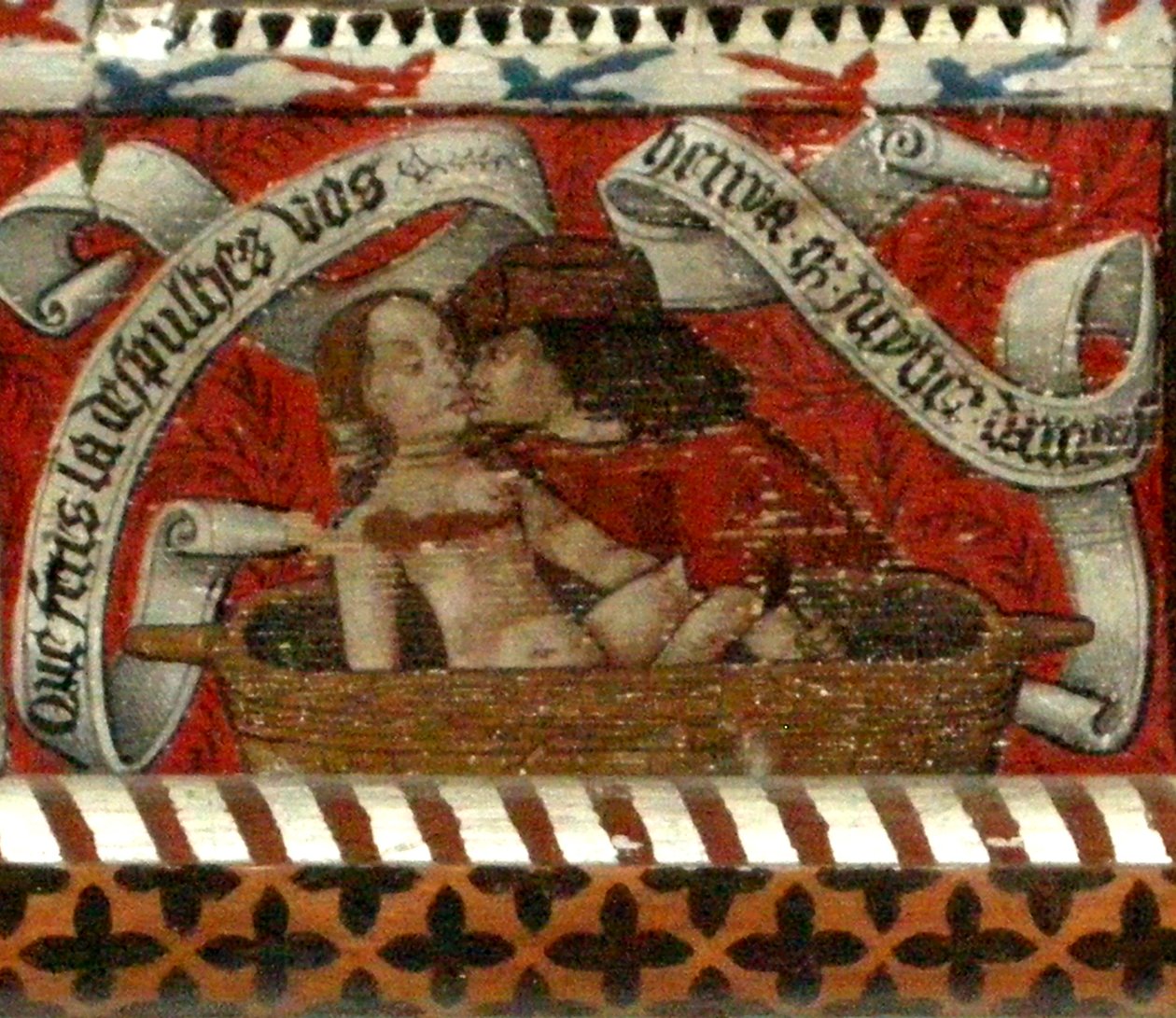 Liebende, Paneel der Abtdecke von French School