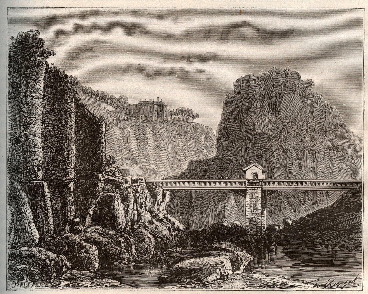 Lozère: Felsen von Sainte-Madeleine von French School