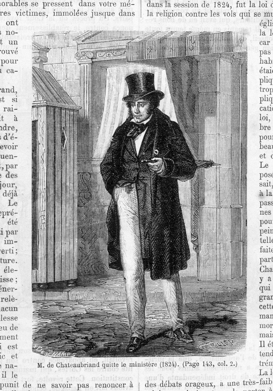 M. de Chateaubriand verlässt das Ministerium (1824) von French School