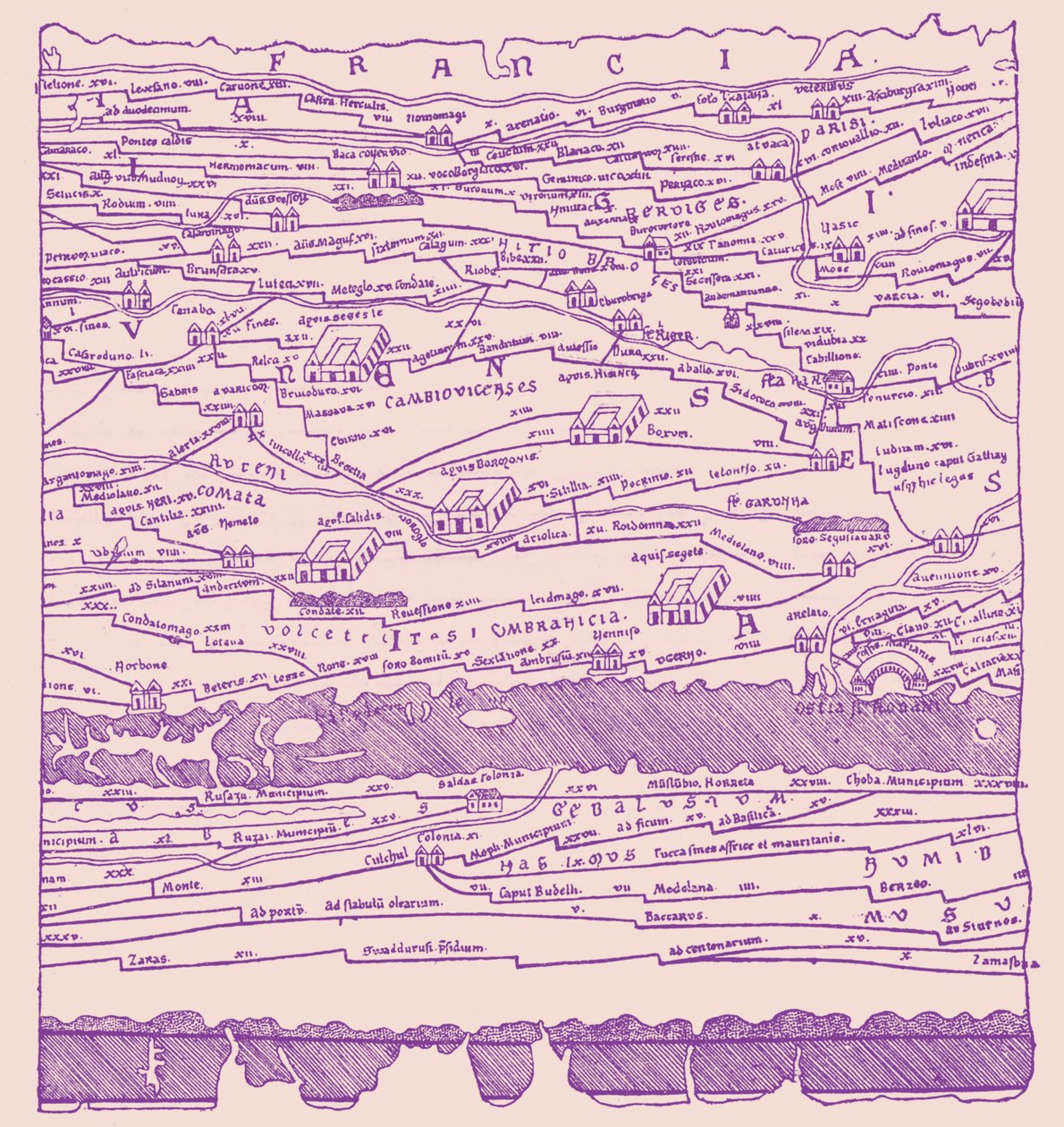 Karte von Gallien - Fragment von French School