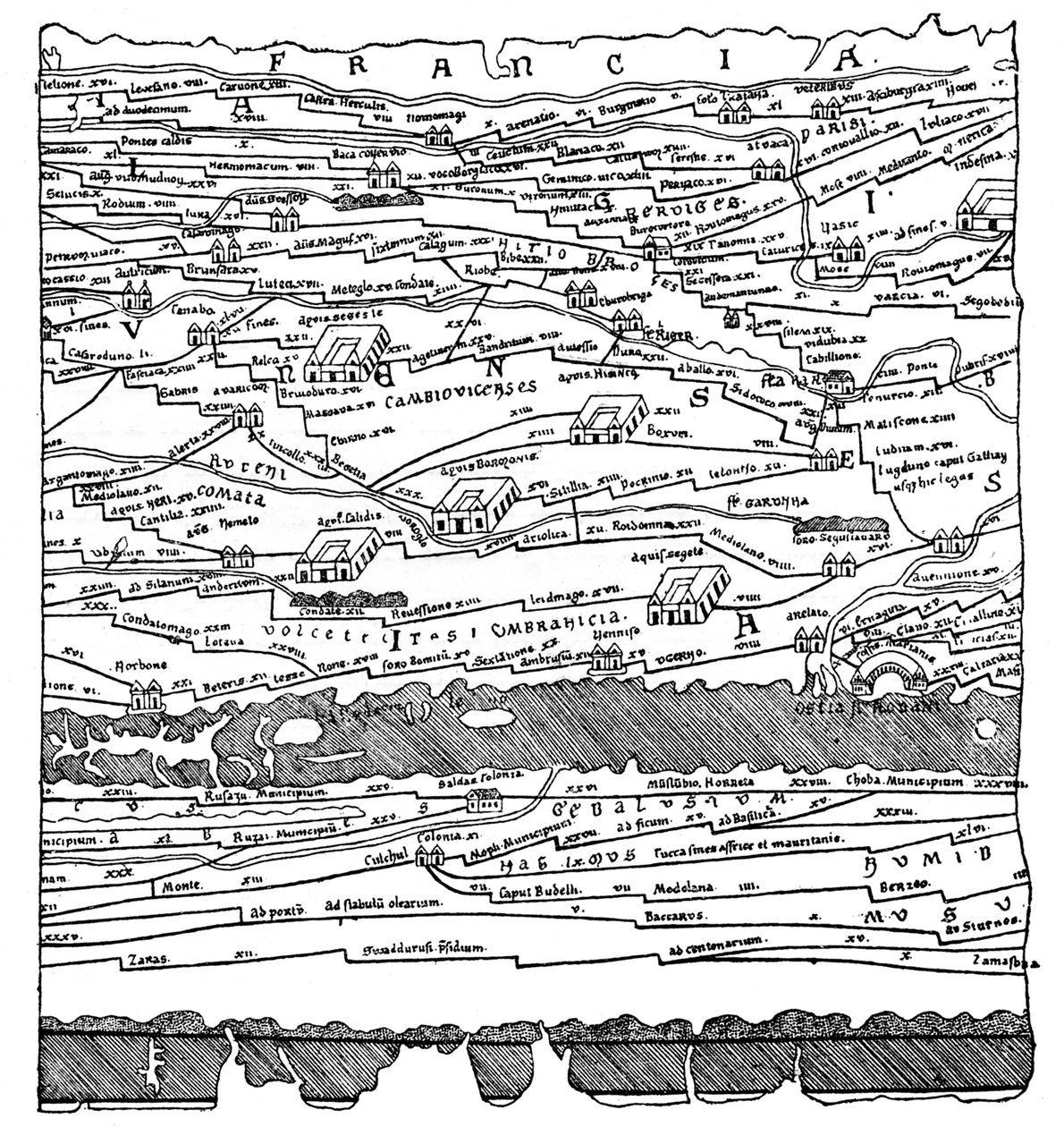 Karte von Gallien - Fragment von French School
