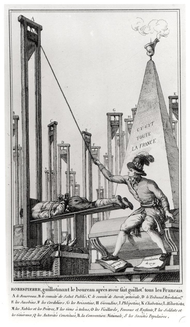 Maximilien de Robespierre (1758-94) exekutiert den Henker von French School