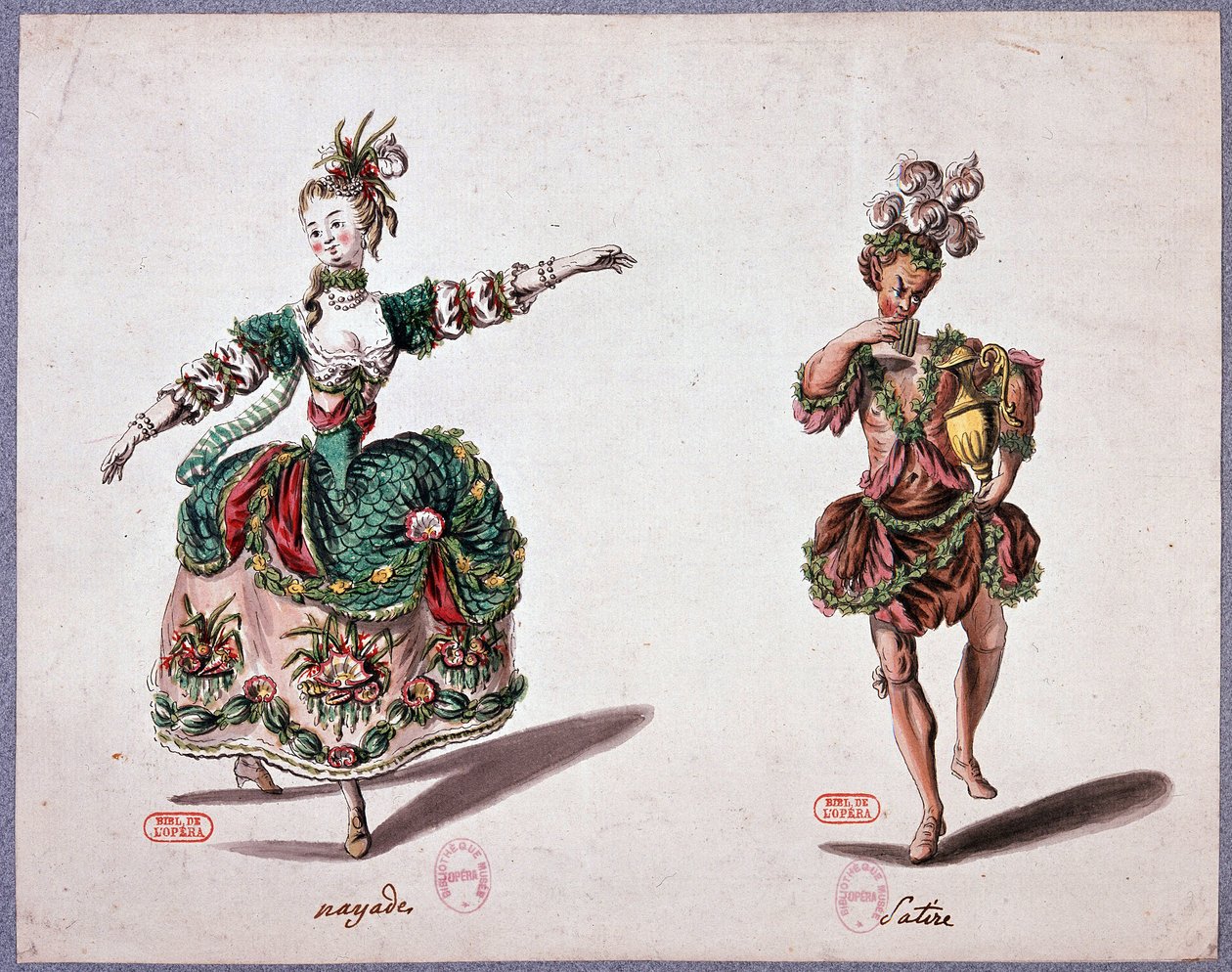 Opernkostüme: Najade und Satyr von French School