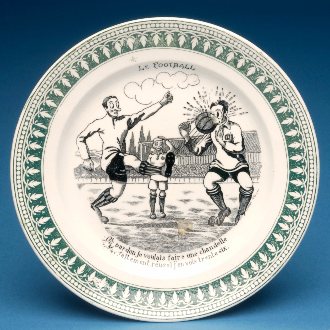 Teller mit Fußballszene (Keramik) von French School