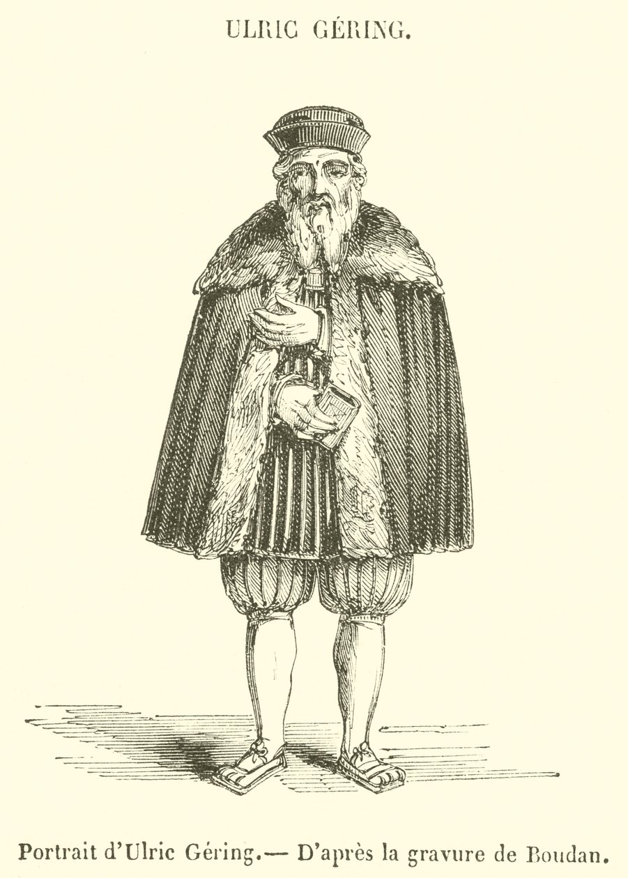 Porträt von Ulric Gering (Gravur) von French School