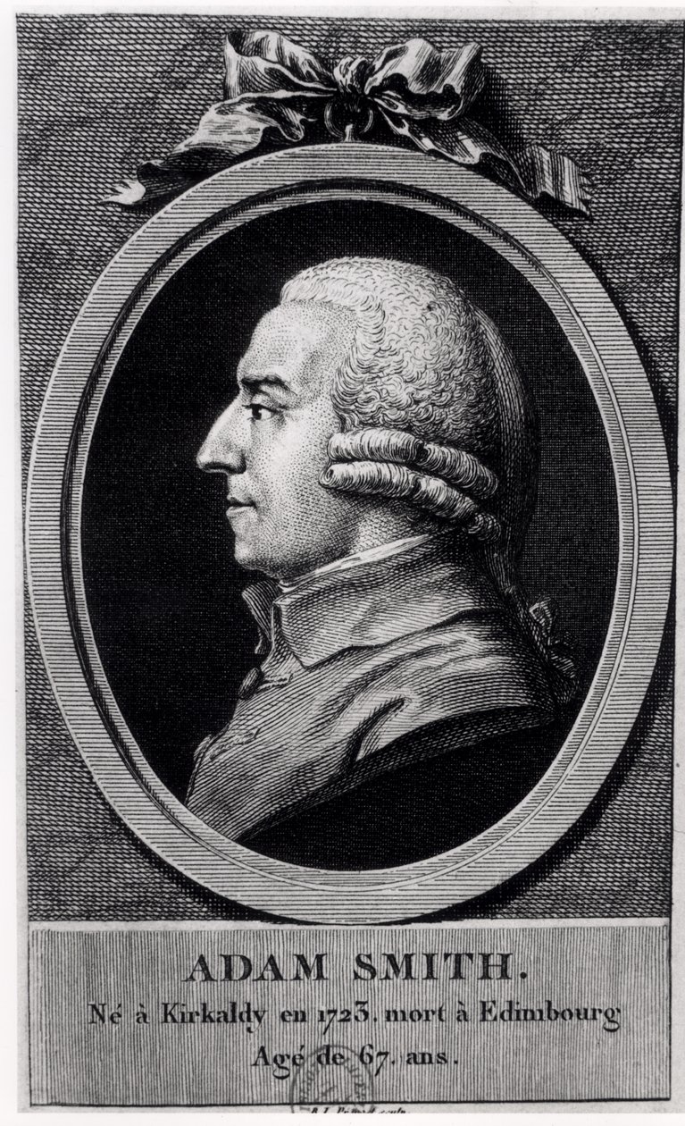 Porträtmedaillon von Adam Smith (1723-90) von French School