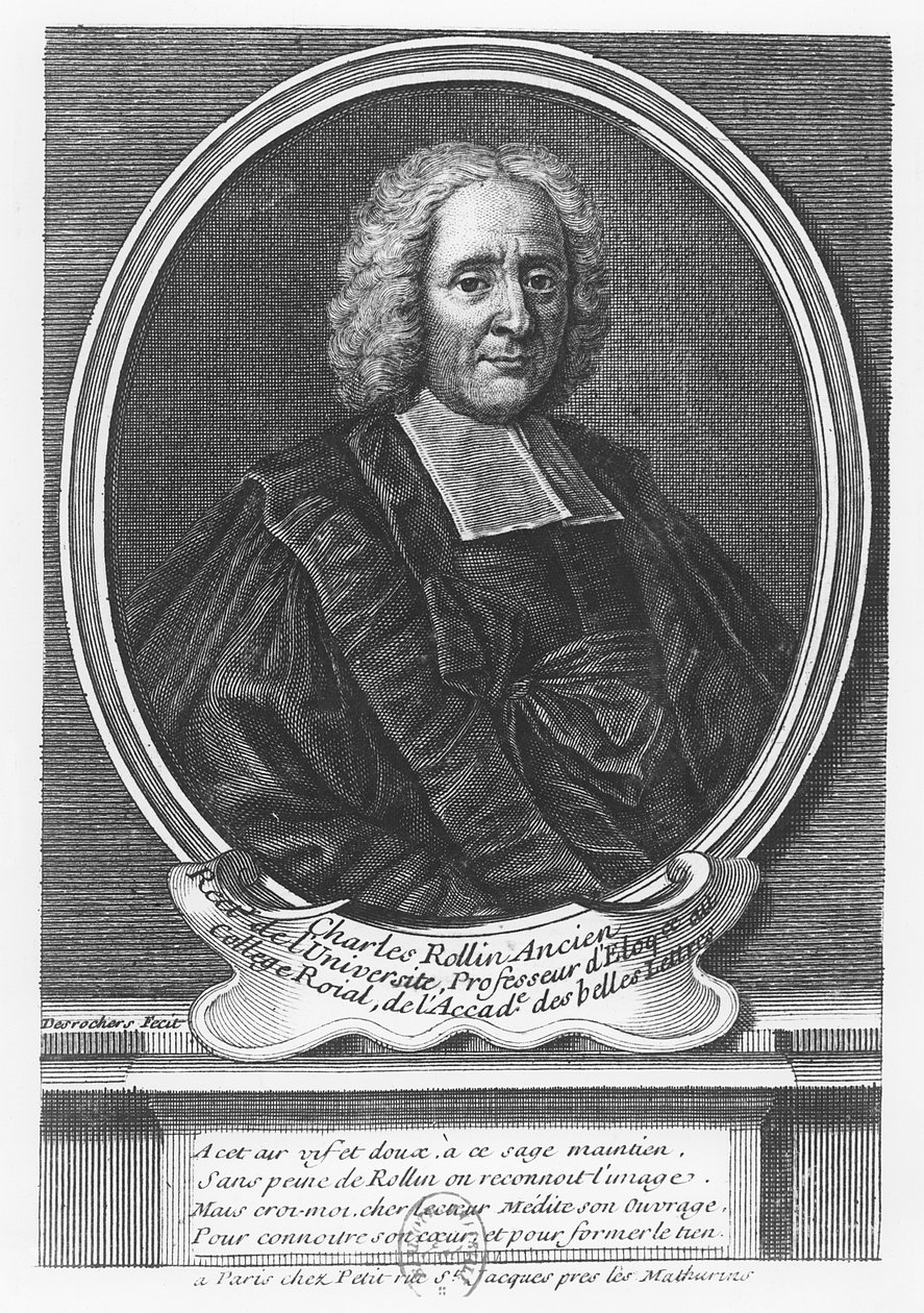 Porträt von Charles Rollin (Stich) von French School
