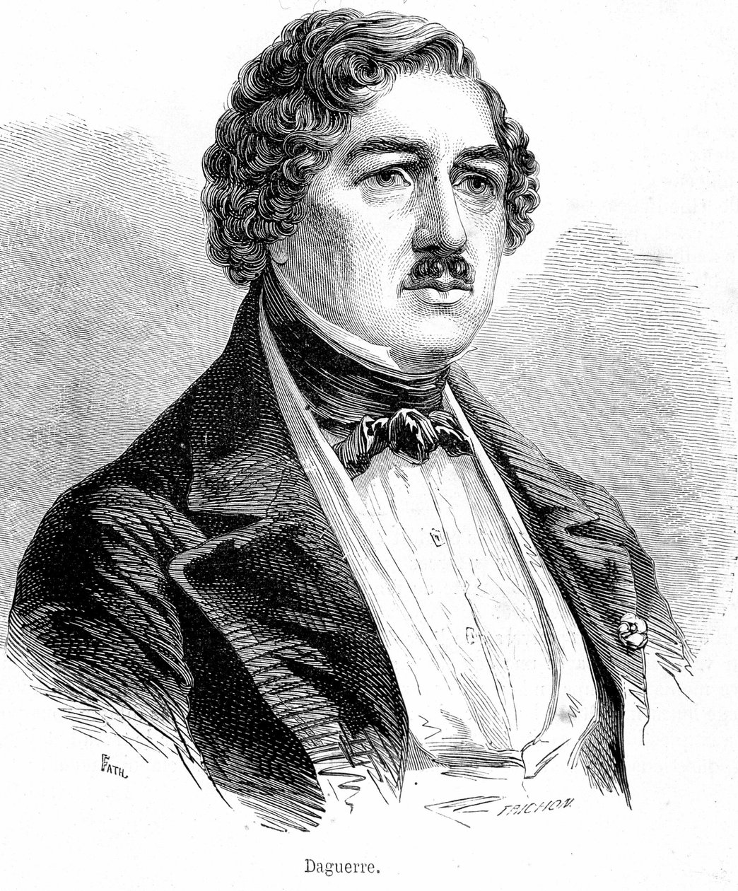 Porträt von Louis Daguerre - Gravur von French School