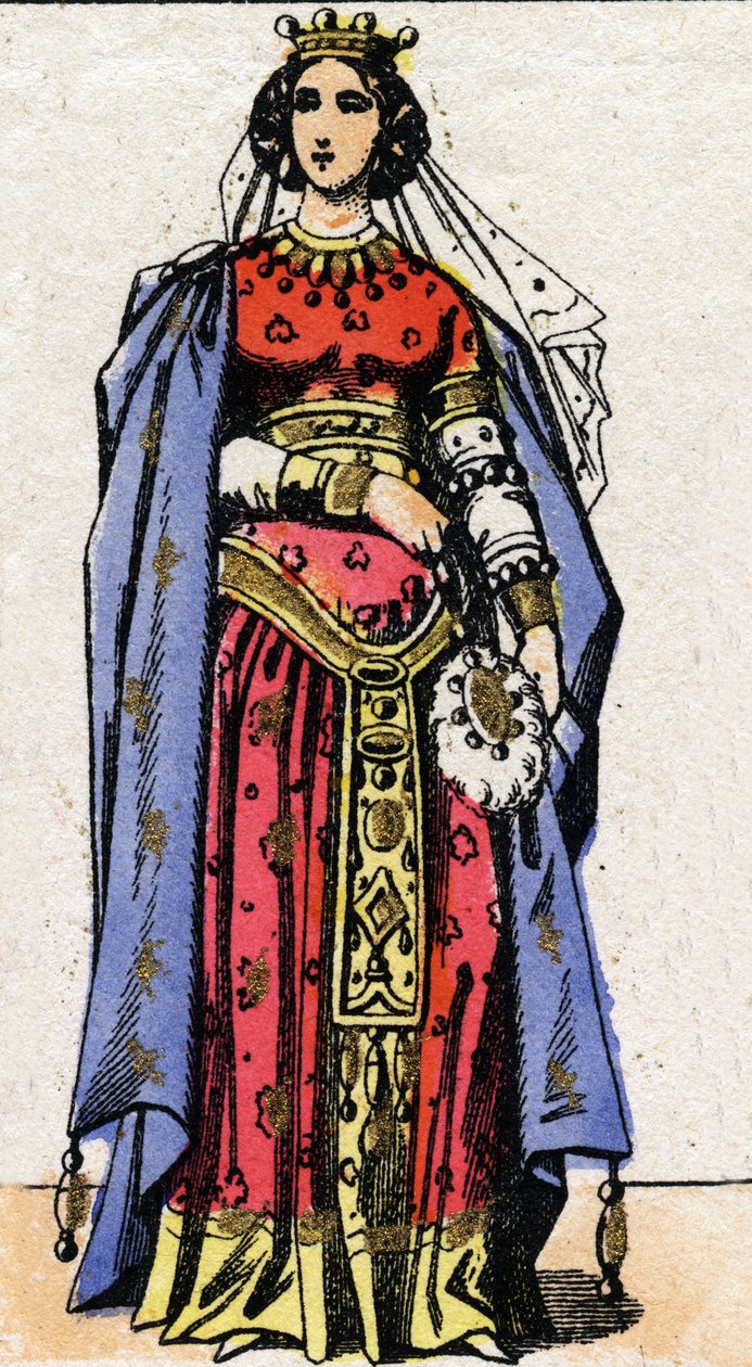 Porträt von Königin Nantilde (ca. 610-642). von French School