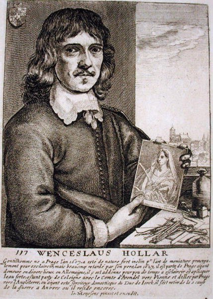 Porträt von Wenceslaus Hollar (1607-77) von French School
